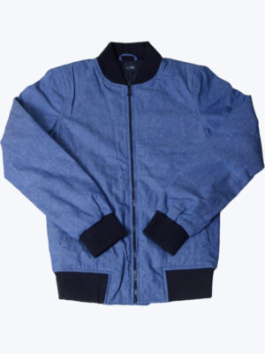 Blue Cotton Bomber Jacket